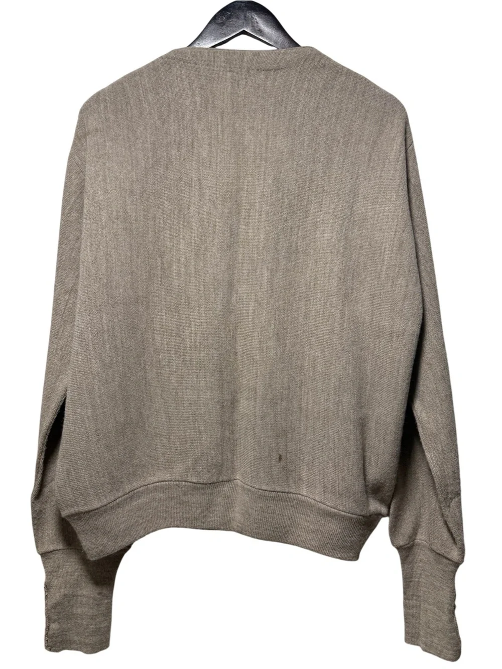 Vintage 80s Izod Lacoste Cardigan Tan Blue Label Mens Size L Preppy Kurt Cobain
